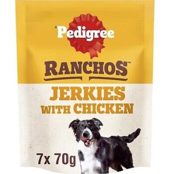 7 x 70g Pedigree Ranchos Jerkies with Chicken Adult Dog Treats Grain Free