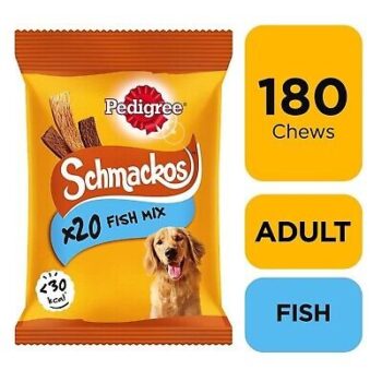 180 Pedigree Schmackos Mixed Fish Dog Treats Dog Chews 9 x 144g