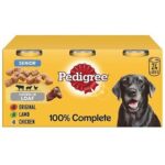 24 x 400g Pedigree Senior Wet Dog Food Tins Mixed Meat Selection in Loaf Dog Can