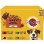 48 x 100g Pedigree Adult Wet Dog Food Pouches Mixed Selection in Jelly